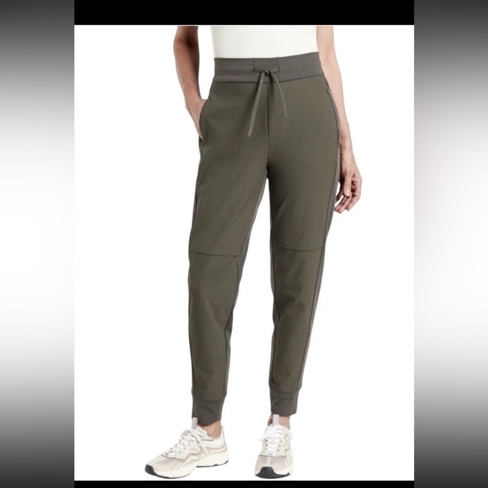Athleta Headlands Hybrid Trek Jogger Women 16 Green Trekking Hiking Pant Outdoor